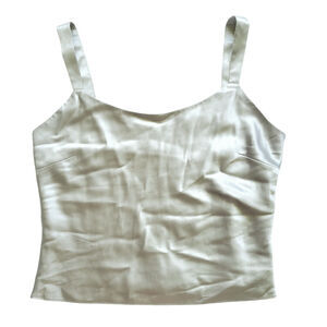 Lafayette 148 Womens 6 100% Silk Tank Top Gray Satin Lined Minimalist Luxury